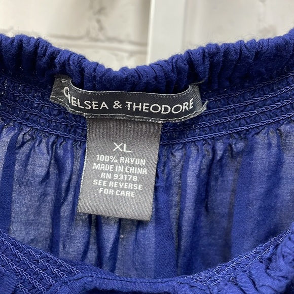 Chelsea & Theodore embroidered white tassel tie XL tunic or shirt dress - Picture 4 of 7